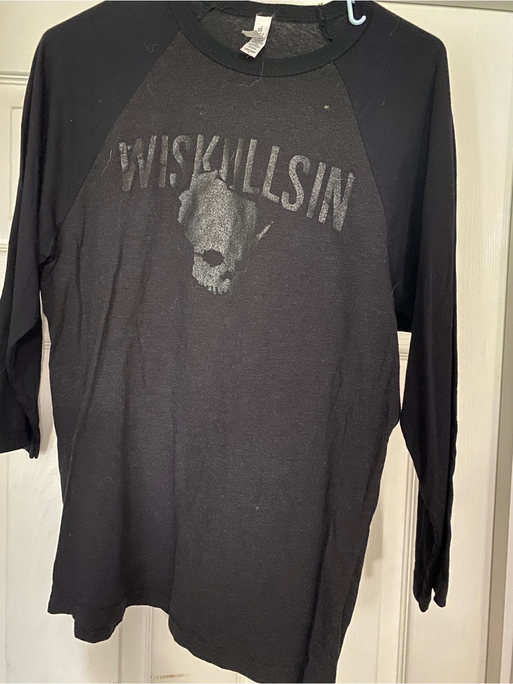 Bella Canvas Black Long-Sleeve Graphic Raglan Shirt